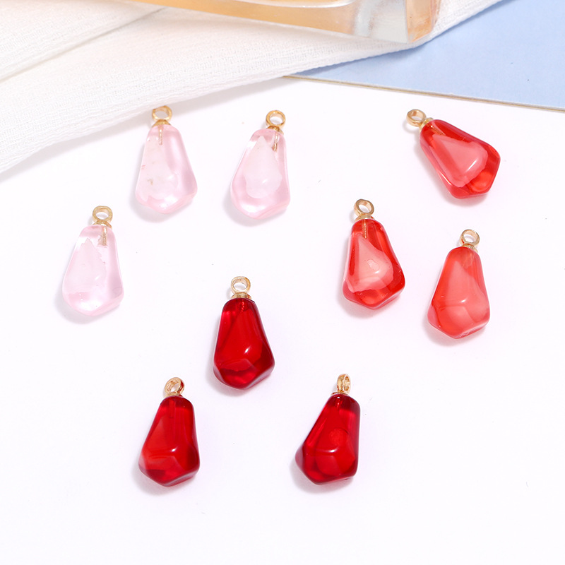Resin Art Jewelry Kit - 10pcs Pomegranate Seed Resin Pendants Fruit