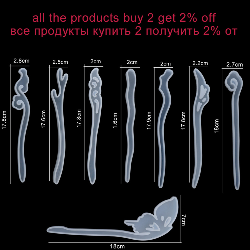 Resin Art Glue - 1Pcs Hairpin Hair Stick Silicone Mold