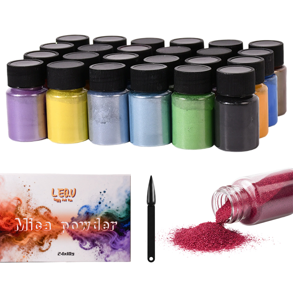 Pearl Powder Resin - 24-Color Chameleon Mica Powder: A color-changing