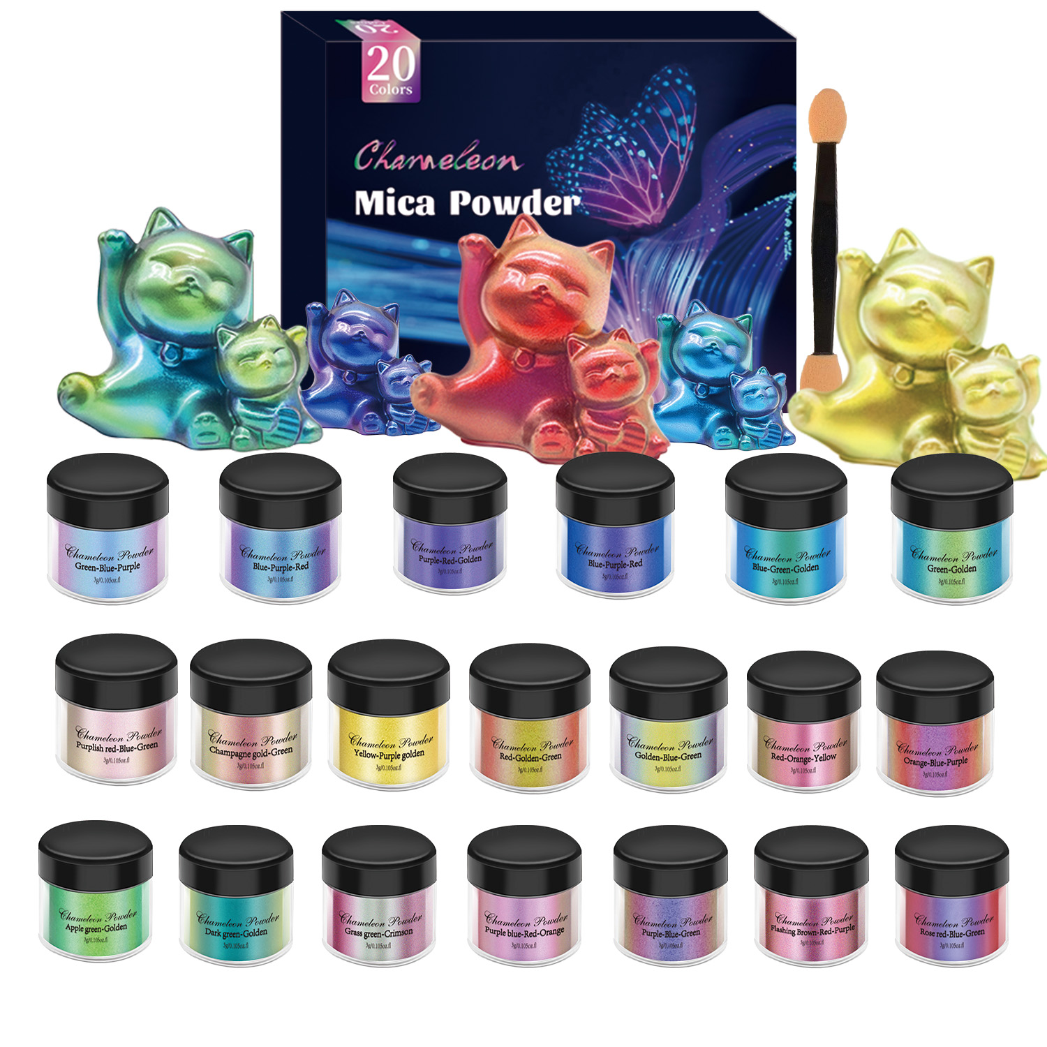 10/20pcs Mirror Chameleons Pig - огляд і ціна Pearl Powder Resin