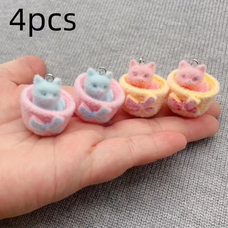 4pcs 3D plush resin cat pendan - огляд і ціна Resin Art Jewelry Kit