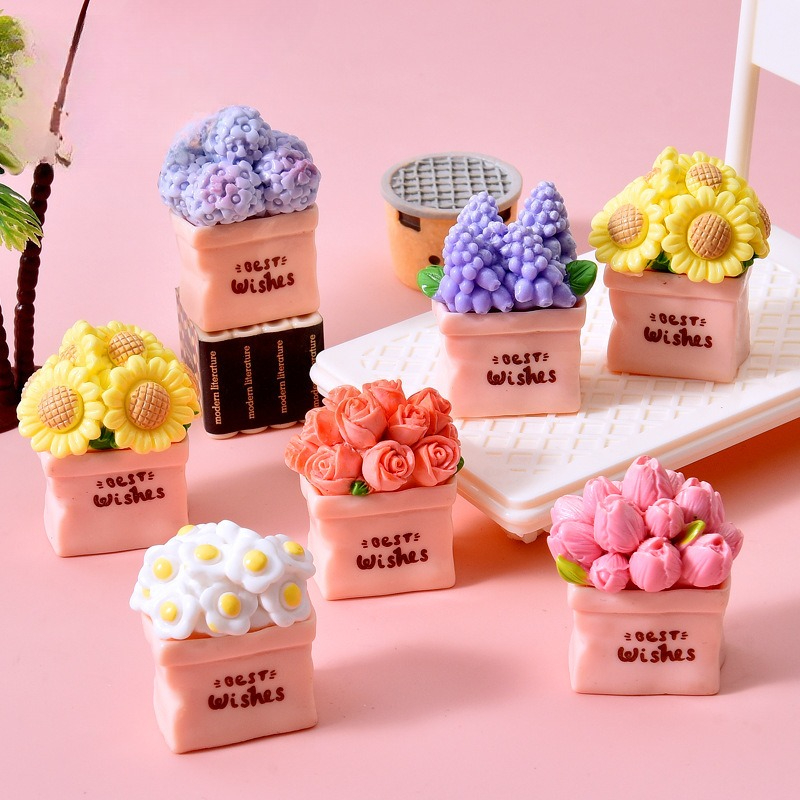 Mini Flower Pot Plant Sunflowe - огляд і ціна Resin Art Tree