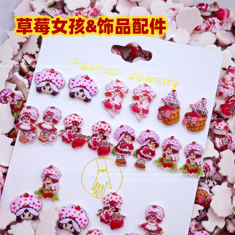 Cartoon strawberry girl nail a - огляд і ціна Resin Art Phone Case