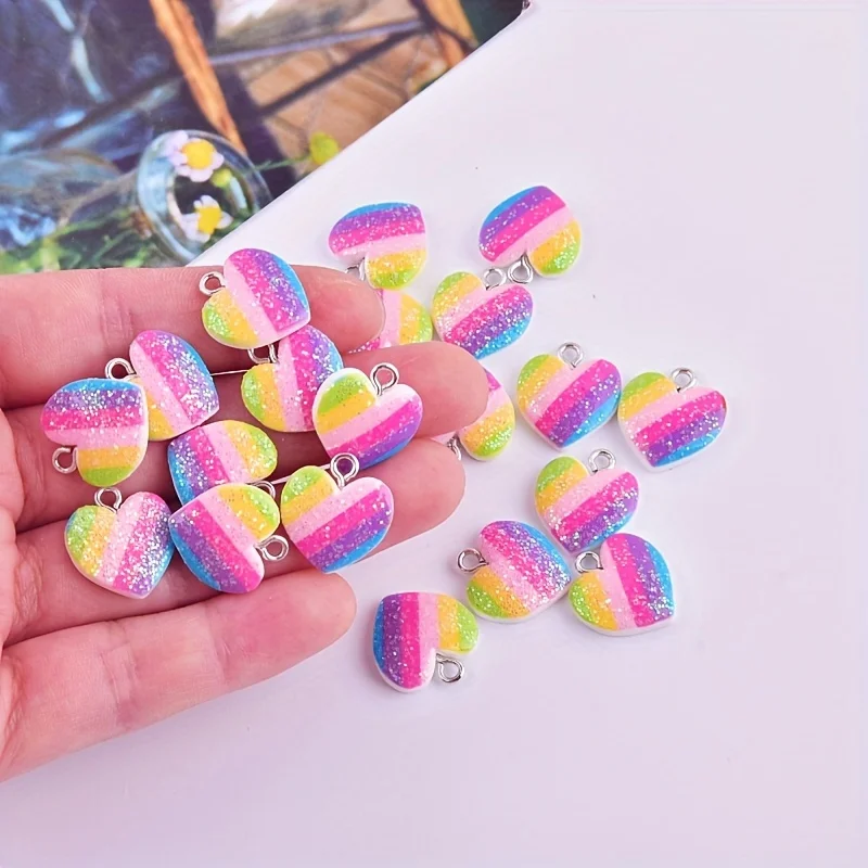 10Pcs Colorful Heart Resin Cha - огляд і ціна Resin Art Jewelry Kit