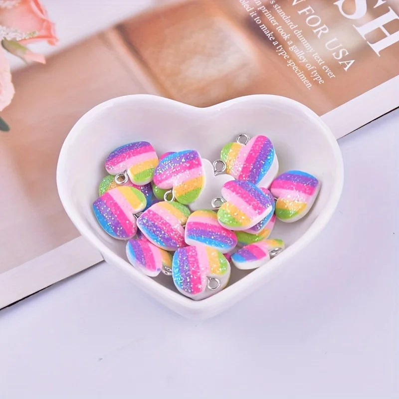 10Pcs Colorful Heart Resin Cha - огляд і ціна Resin Art Jewelry Kit