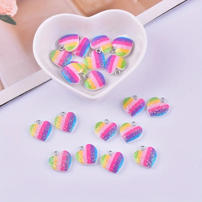 10Pcs Colorful Heart Resin Cha - огляд і ціна Resin Art Jewelry Kit