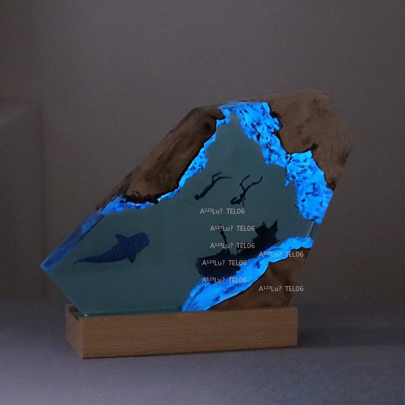 Wood Resin Night Light Ocean A - огляд і ціна Resin Art Light
