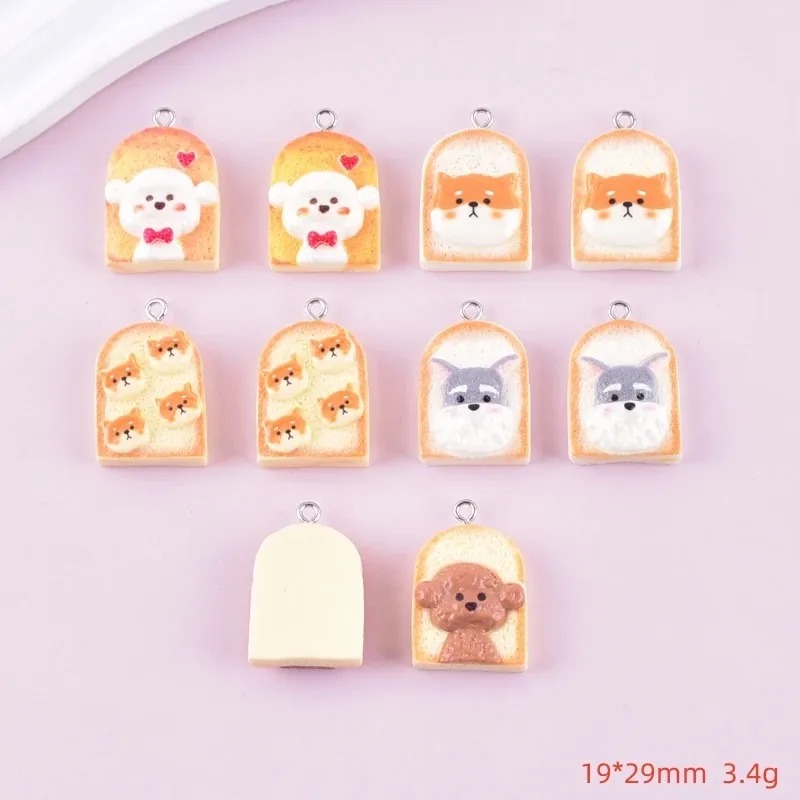 10Pcs Cute Toast Dog Resin Pen - огляд і ціна Resin Art Keychain