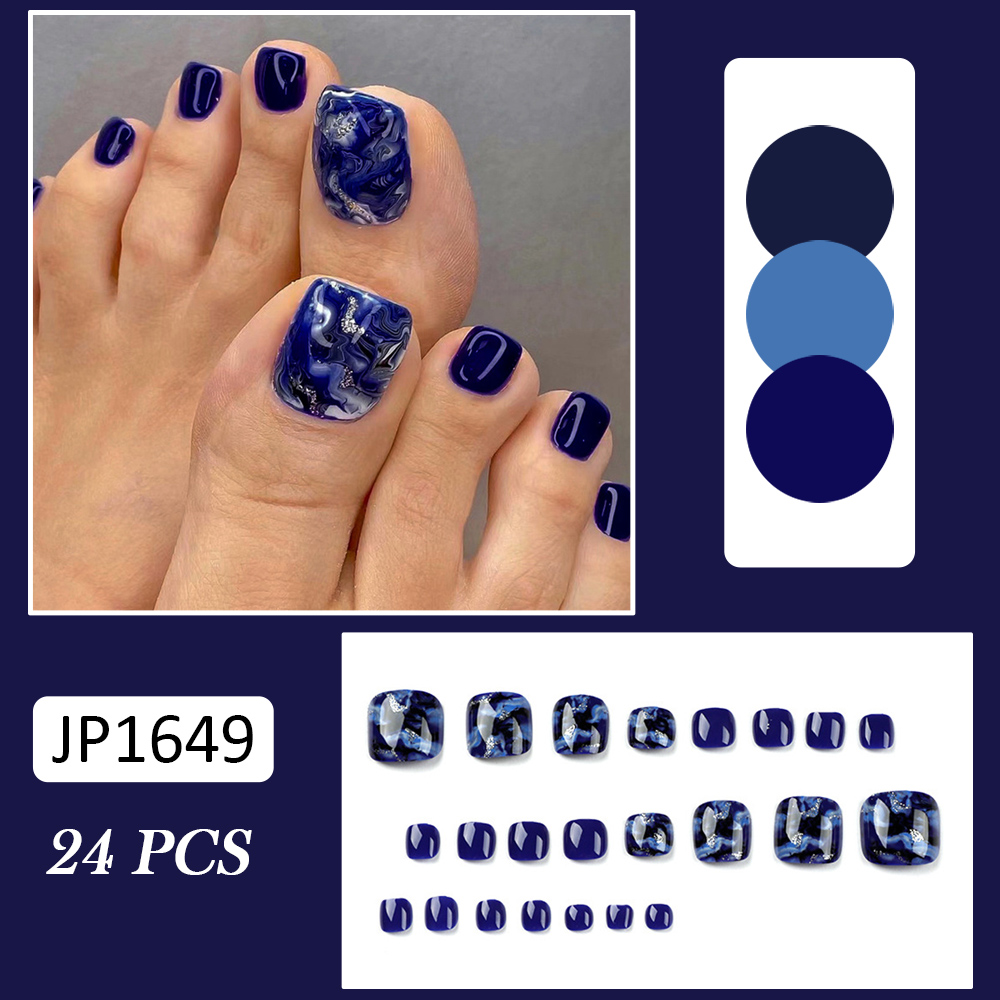 24pcs Glossy Blue False Toenai - огляд і ціна Resin Art And Deco