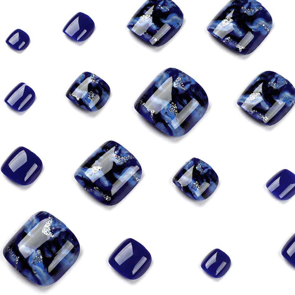 24pcs Glossy Blue False Toenai - огляд і ціна Resin Art And Deco