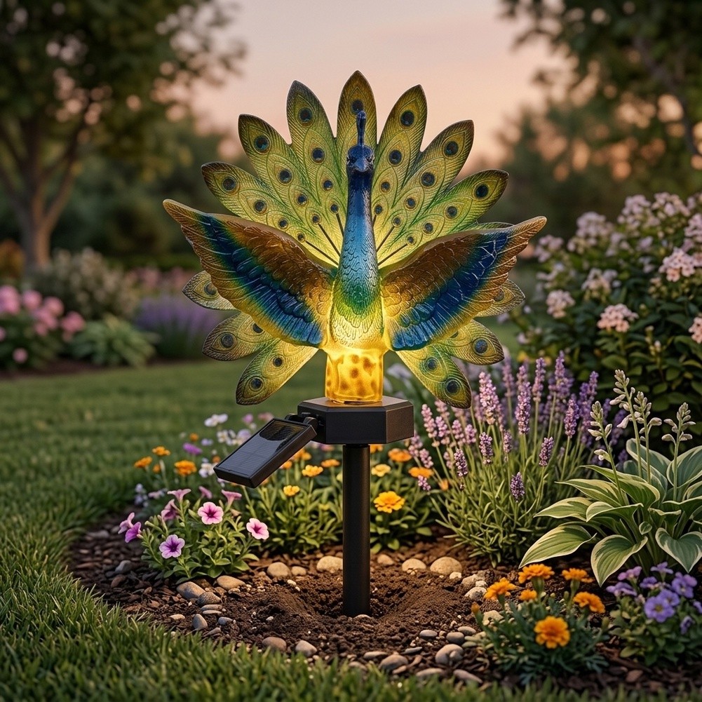 Resin Solar Peacock Garden Art - огляд і ціна Resin Art Light