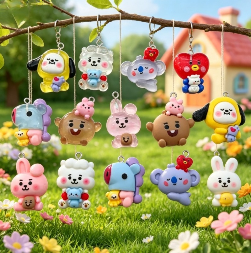 7pcs BT21 Resin Cartoon Charm  - огляд і ціна Resin Art Jewelry Kit