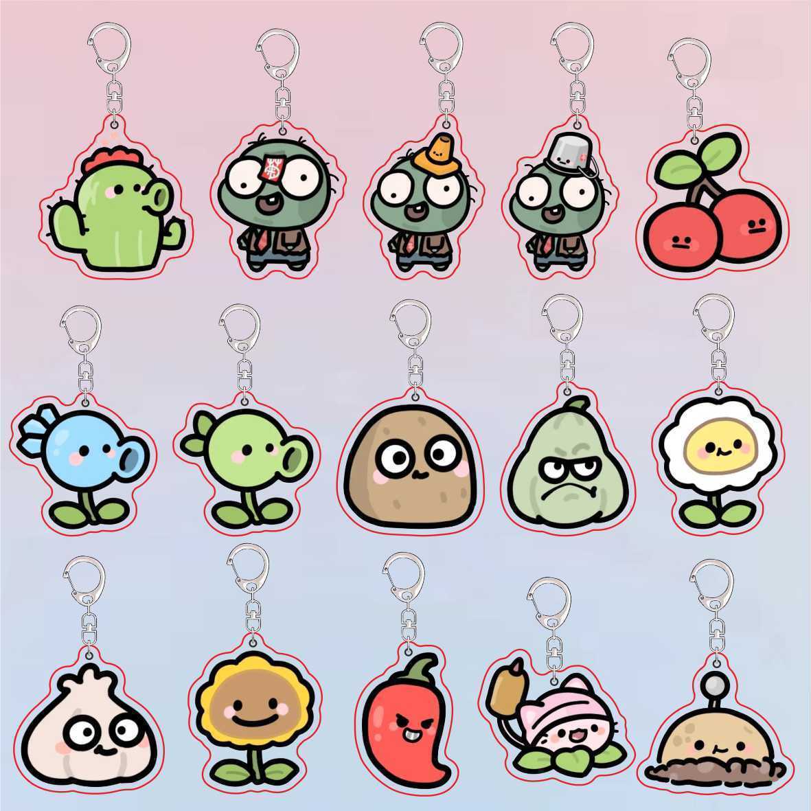 Plants Vs Zombies Acrylic Cute - огляд і ціна Resin Art Keychain