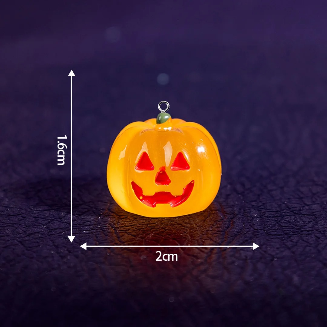 5Pcs Kawaii Luminous Pumpkin R - огляд і ціна Resin Art Keychain
