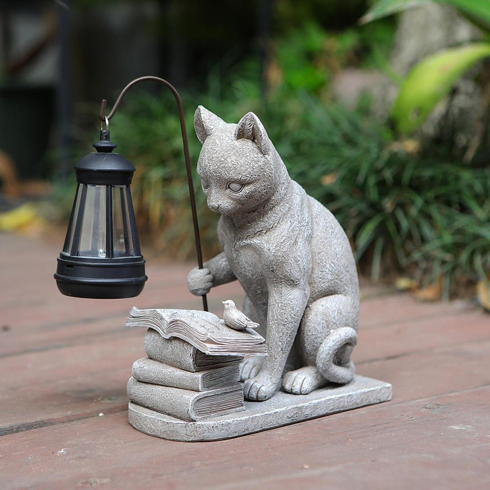 Cat Solar Garden Mini Statue S - огляд і ціна Resin Art Light