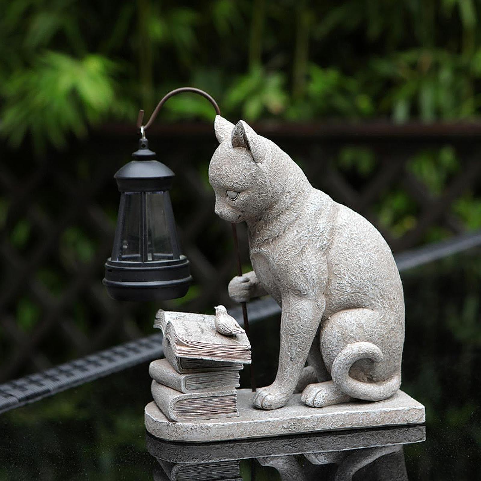 Cat Solar Garden Mini Statue S - огляд і ціна Resin Art Light