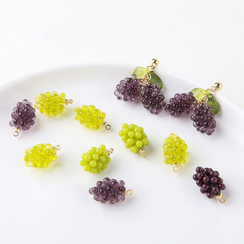 6pcs Cute Little Grapes Resin  - огляд і ціна Resin Art Jewelry Kit