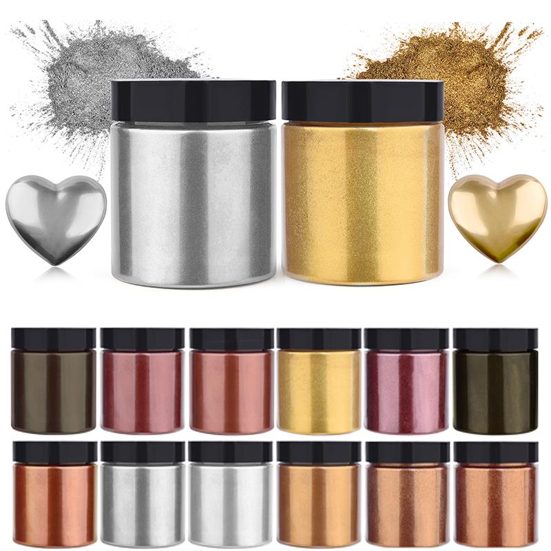 50g Shimmer Metallic Gold Silv - огляд і ціна Pearl Powder Resin
