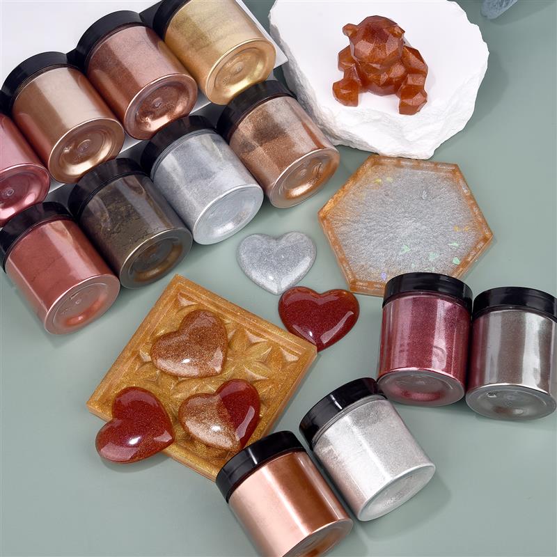 50g Shimmer Metallic Gold Silv - огляд і ціна Pearl Powder Resin