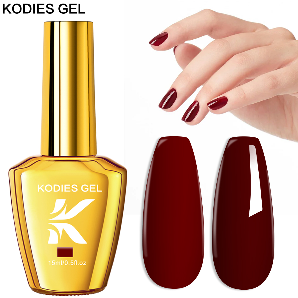 KODIES GEL Burgundy Red Gel Na - огляд і ціна Uv Lamp Nail Resin