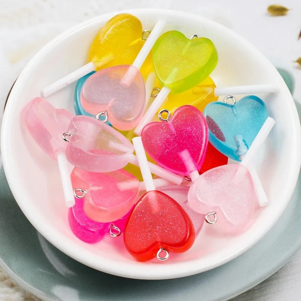 10Pcs Kawaii Sparkly Heart Lol - огляд і ціна Resin Art And Deco