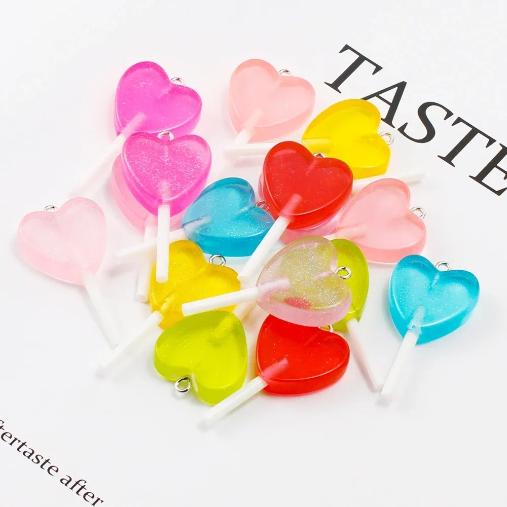10Pcs Kawaii Sparkly Heart Lol - огляд і ціна Resin Art And Deco