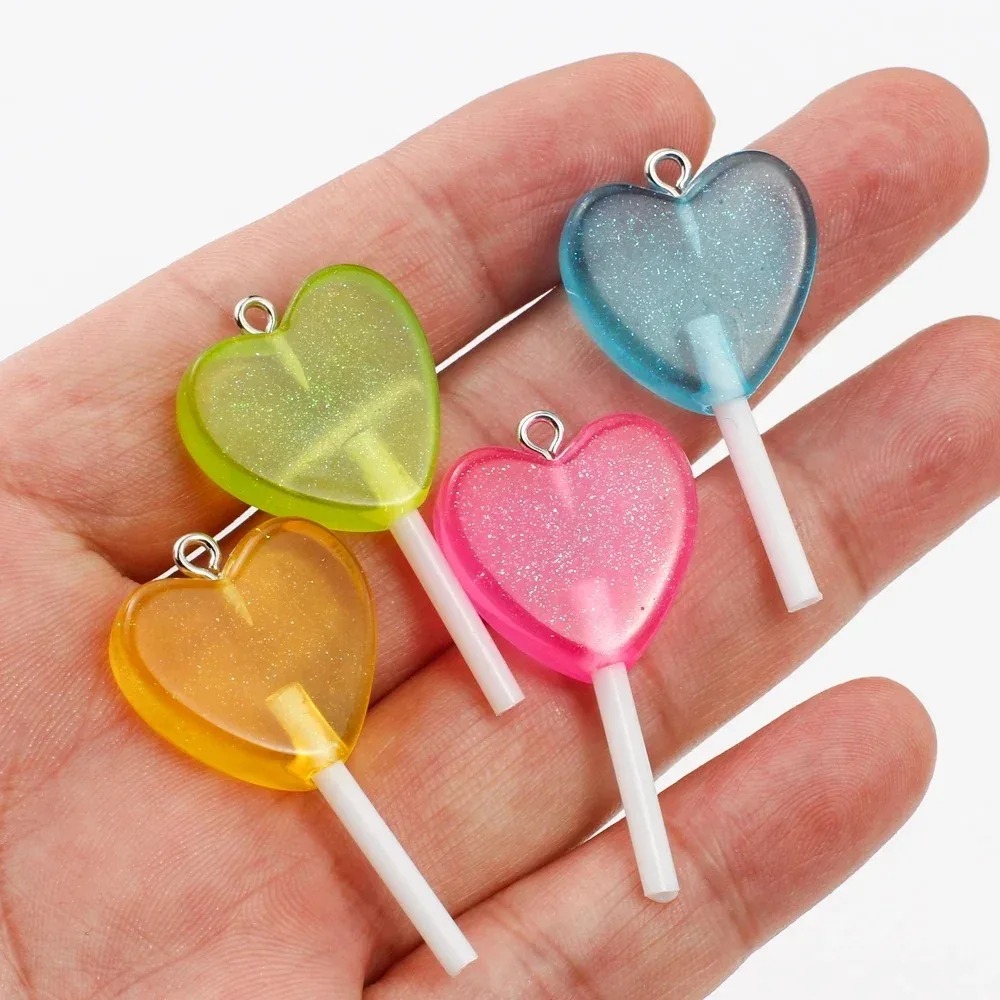 10Pcs Kawaii Sparkly Heart Lol - огляд і ціна Resin Art And Deco