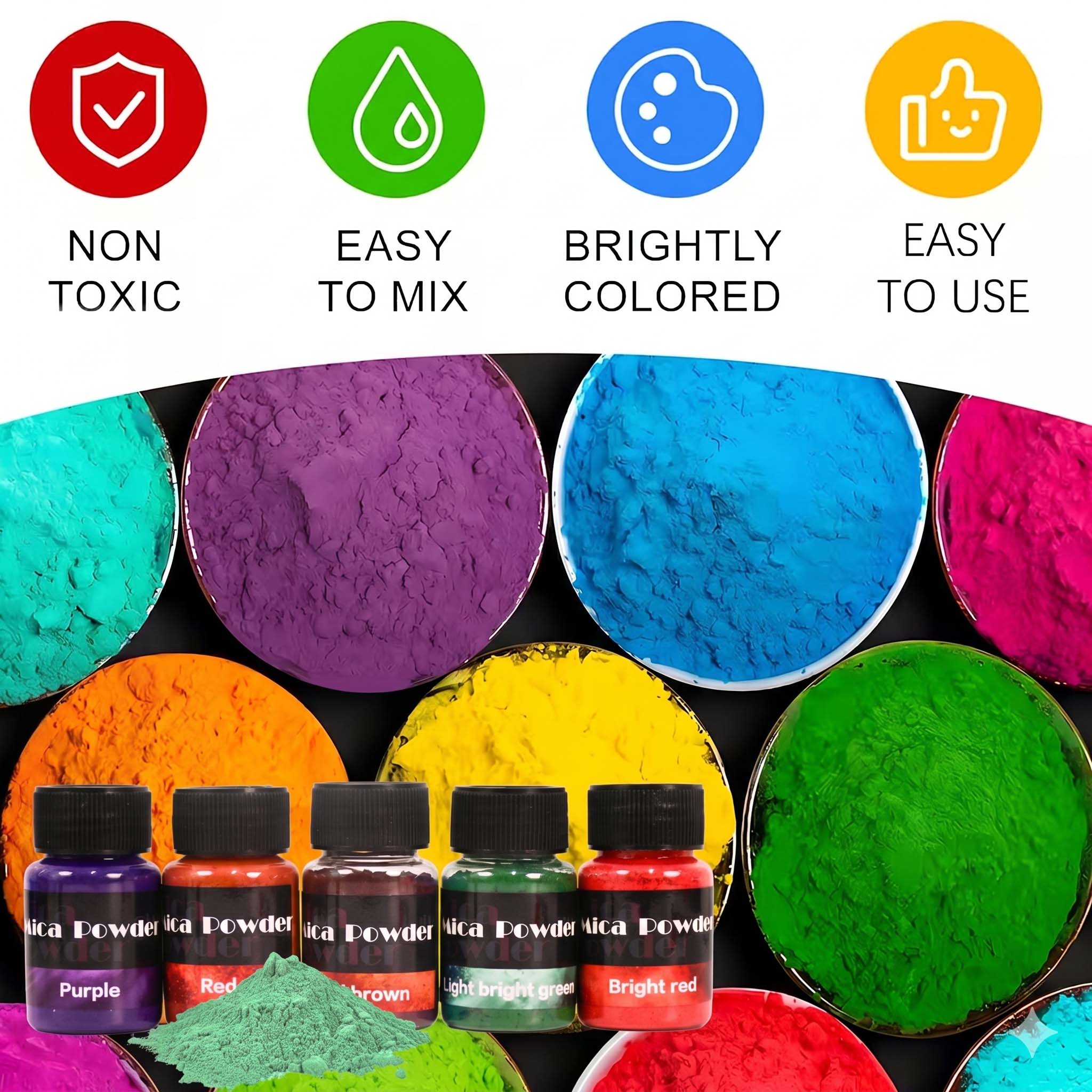 12-Color Gypsum Pigment Powder - огляд і ціна Pearl Powder Resin