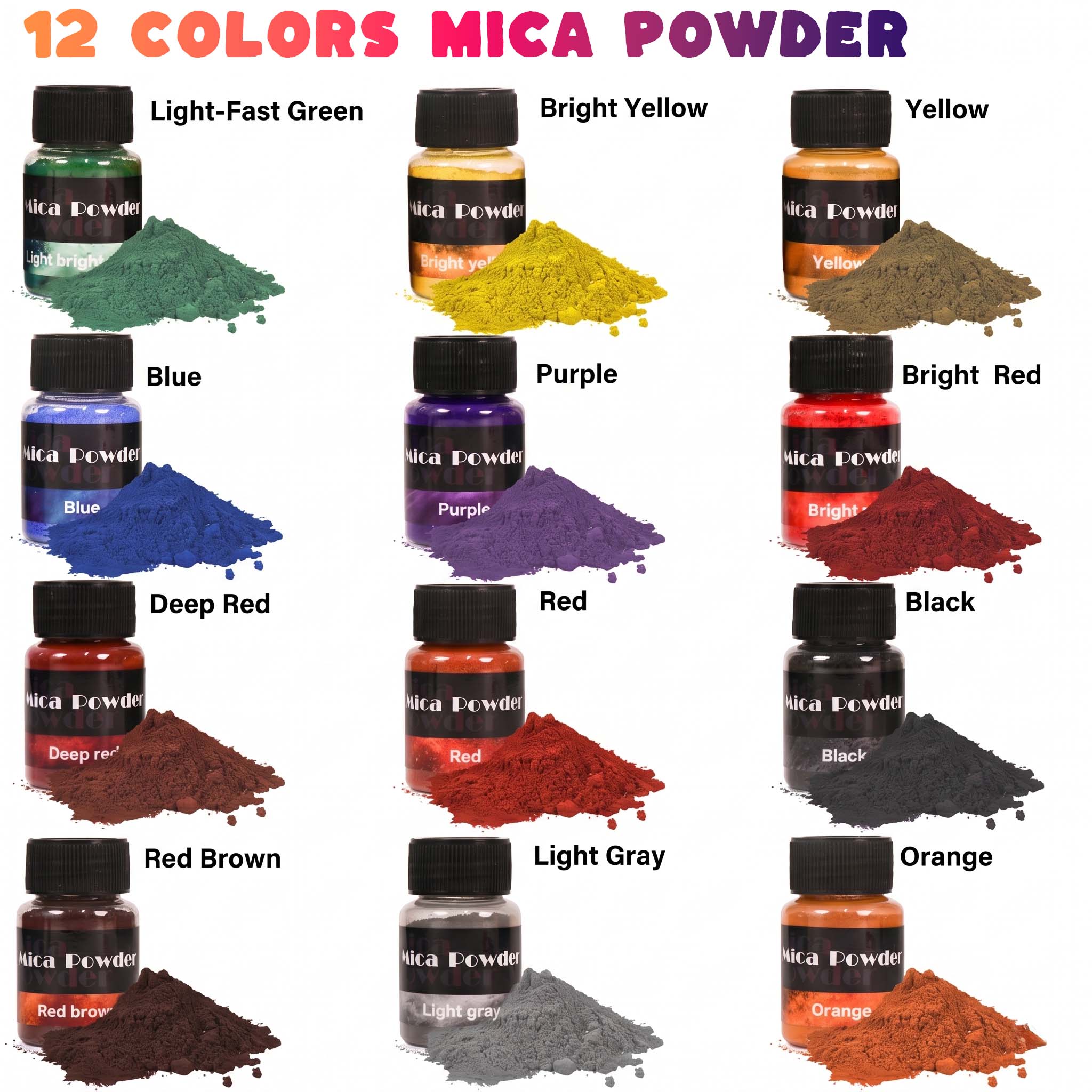 12-Color Gypsum Pigment Powder - огляд і ціна Pearl Powder Resin