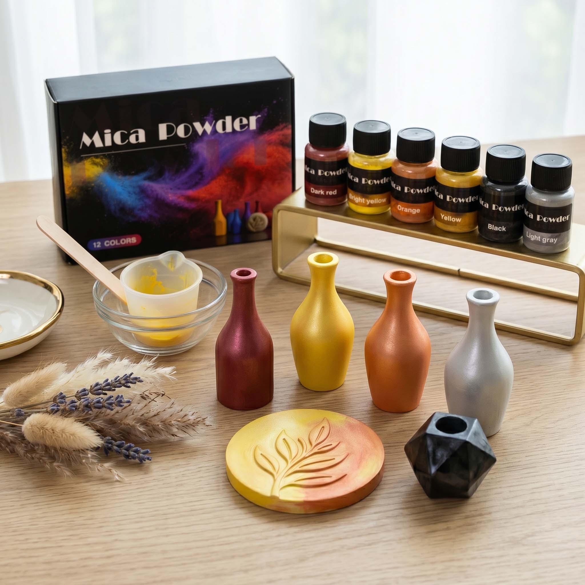 12-Color Gypsum Pigment Powder - огляд і ціна Pearl Powder Resin